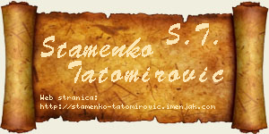 Stamenko Tatomirović vizit kartica